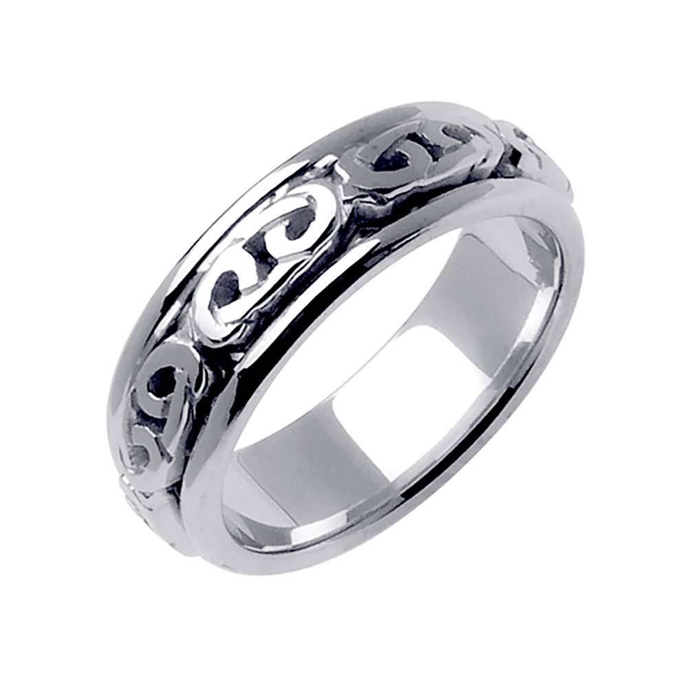 7mm Spiral Pattern Celtic Men's Wedding Band - BeverlyDiamonds