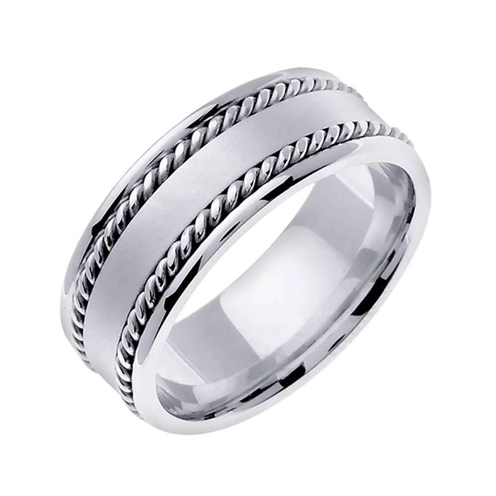8mm Double Rope with Matte Finish Center Handmade Men's Wedding Band - BeverlyDiamonds