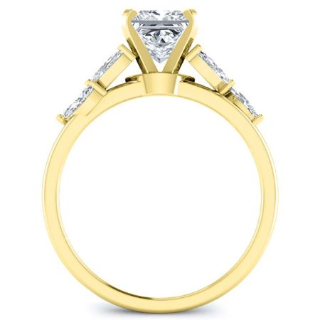 Wisteria Moissanite Matching Band Only (engagement Ring Not Included) For Ring With Princess Center yellowgold