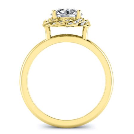 Almond Round Moissanite Bridal Set yellowgold