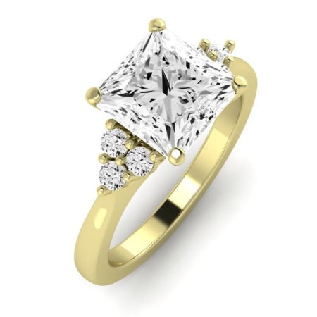 Alyssa Moissanite Matching Band Only (does Not Include Engagement Ring) For Ring With Princess Center yellowgold