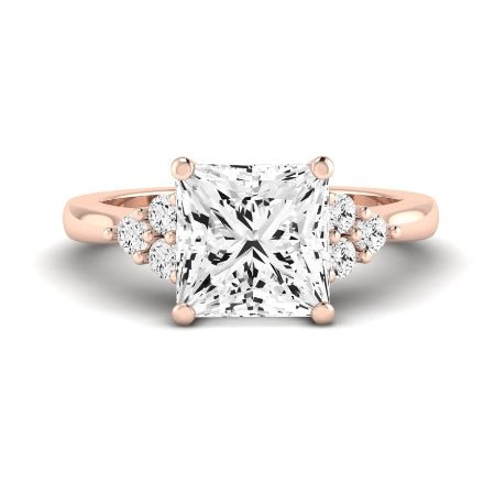 Alyssa Moissanite Matching Band Only (does Not Include Engagement Ring) For Ring With Princess Center rosegold