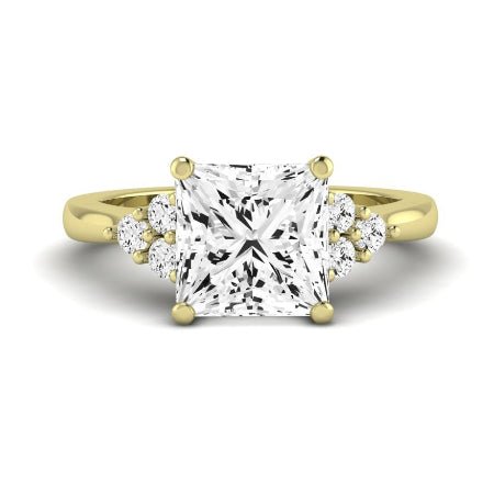 Alyssa Moissanite Matching Band Only (does Not Include Engagement Ring) For Ring With Princess Center yellowgold