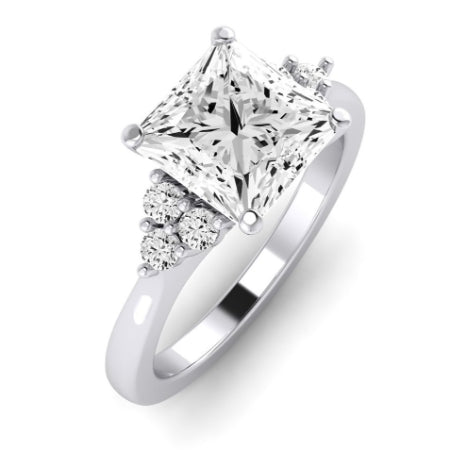 Alyssa Moissanite Matching Band Only (does Not Include Engagement Ring) For Ring With Princess Center whitegold