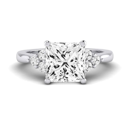 Alyssa Moissanite Matching Band Only (does Not Include Engagement Ring) For Ring With Princess Center whitegold