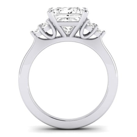 Alyssa Moissanite Matching Band Only (does Not Include Engagement Ring) For Ring With Princess Center whitegold