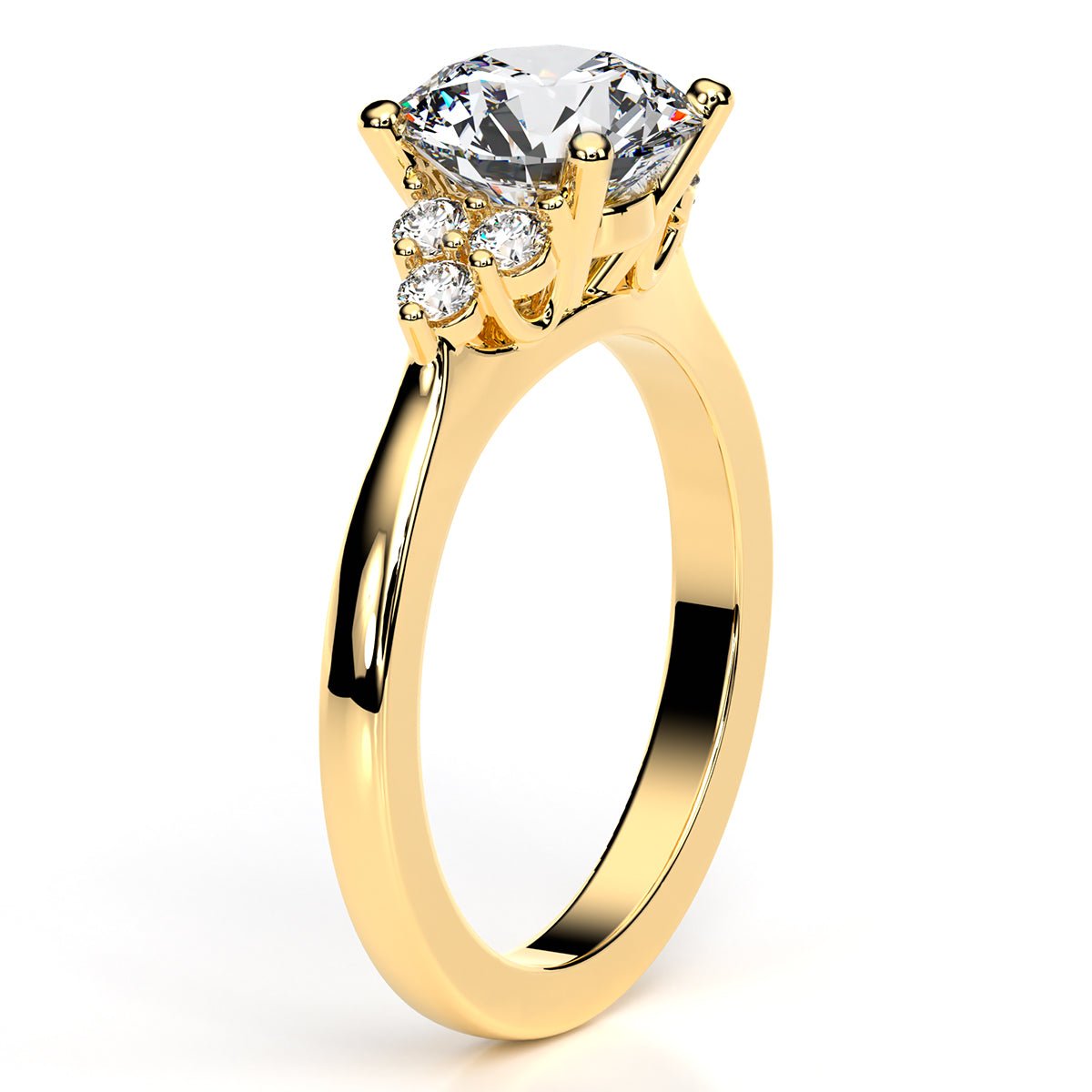 Alyssa Round Moissanite Engagement Ring yellowgold