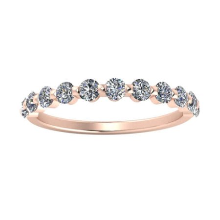 Anara Round Trendy Diamond Wedding Ring rosegold