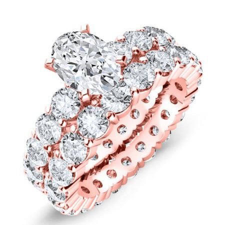 Angela Oval Moissanite Bridal Set rosegold