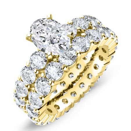 Angela Oval Moissanite Bridal Set yellowgold