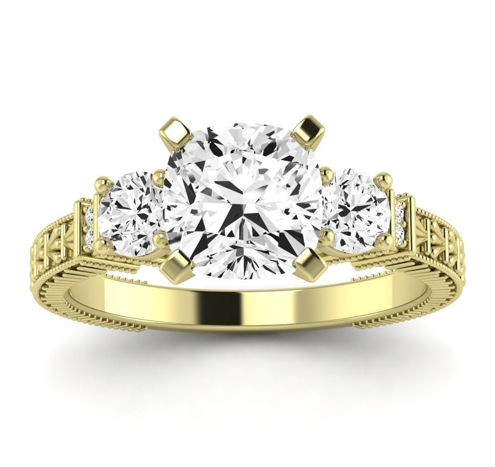 Angelonia - GIA Natural Cushion Diamond Engagement Ring - BeverlyDiamonds
