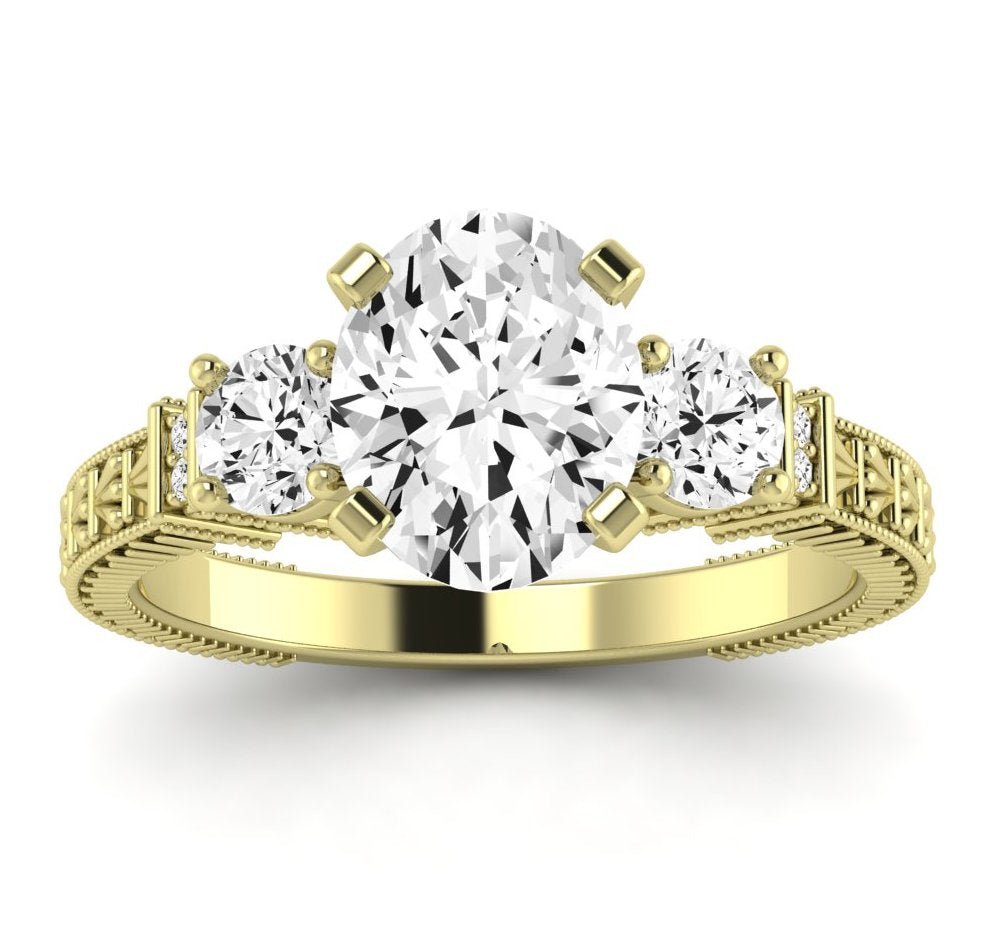 Angelonia - GIA Natural Oval Diamond Engagement Ring - BeverlyDiamonds