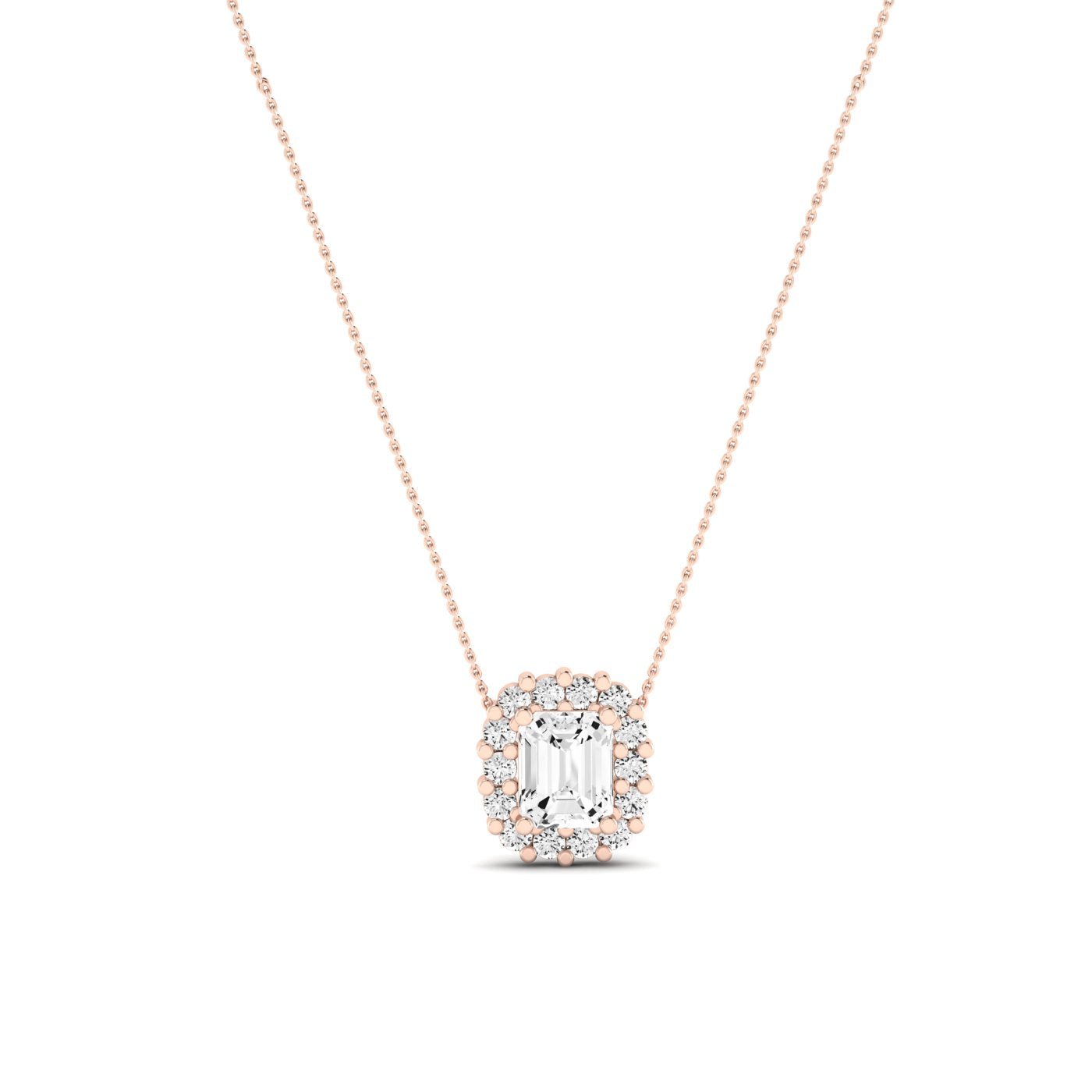Angelwing Cushion Cut Diamond Halo Necklace - BeverlyDiamonds