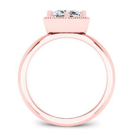Aspen Round Moissanite Bridal Set rosegold