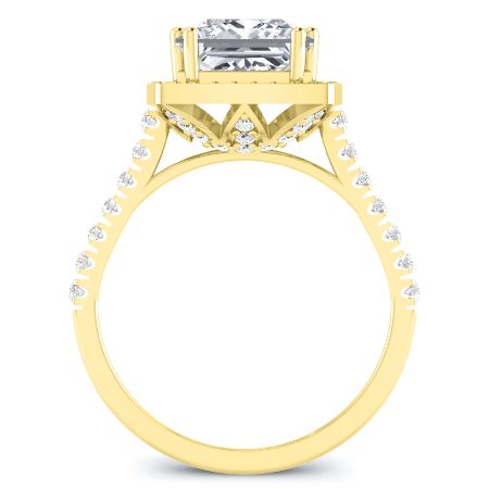 Aster Princess Moissanite Engagement Ring yellowgold