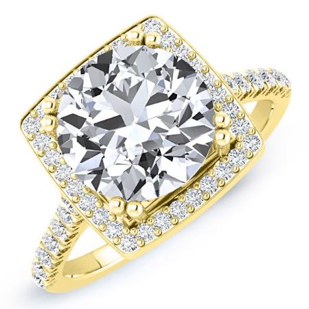 Aster Round Moissanite Bridal Set yellowgold