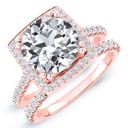 Aster Round Moissanite Bridal Set rosegold