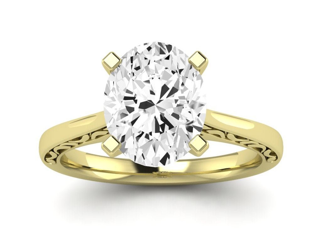 Astilbe - GIA Natural Oval Diamond Engagement Ring - BeverlyDiamonds