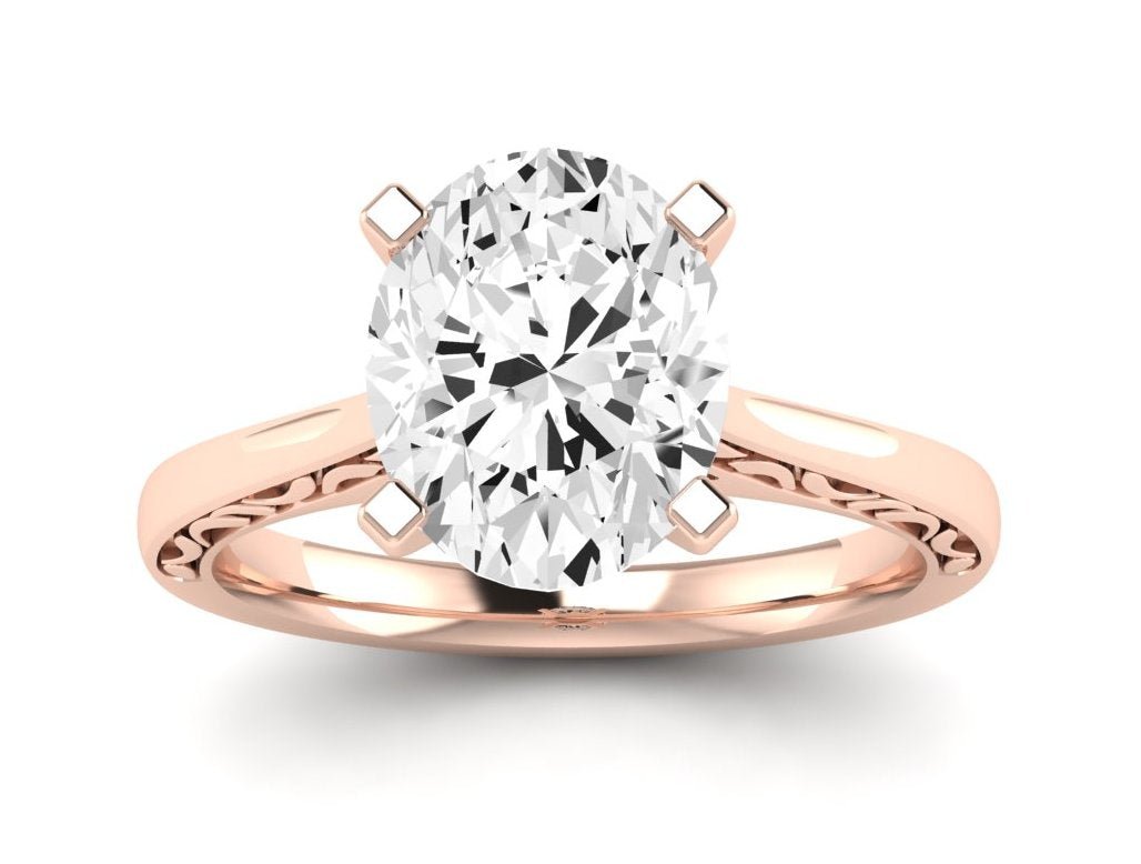 Astilbe Oval Diamond Engagement Ring (Lab Grown Igi Cert) rosegold