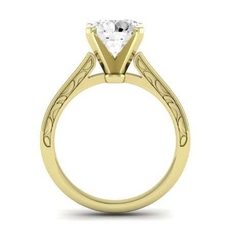 Astilbe Diamond Matching Band Only (does Not Include Engagement Ring) For Ring With Round Center yellowgold