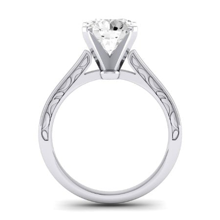 Astilbe Diamond Matching Band Only (does Not Include Engagement Ring) For Ring With Round Center whitegold