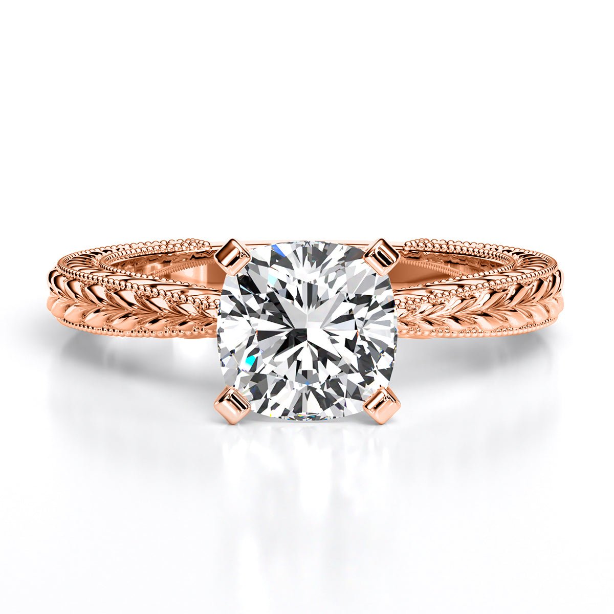 Azalea Cushion Diamond Engagement Ring (Lab Grown Igi Cert) rosegold