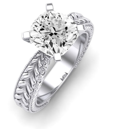 Azalea Diamond Matching Band Only (does Not Include Engagement Ring) For Ring With Cushion Center whitegold