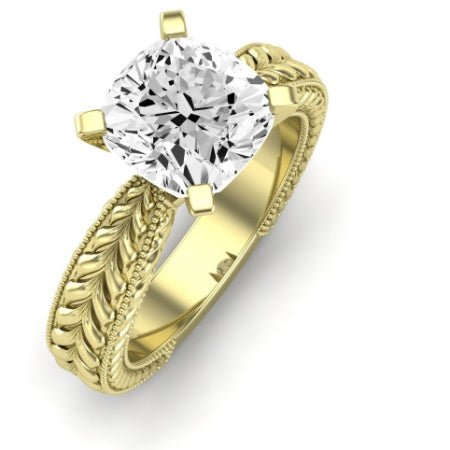 Azalea Diamond Matching Band Only (does Not Include Engagement Ring) For Ring With Cushion Center yellowgold