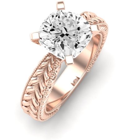 Azalea Diamond Matching Band Only (does Not Include Engagement Ring) For Ring With Cushion Center rosegold