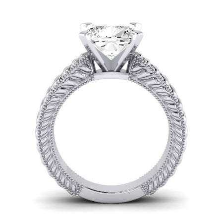 Azalea Diamond Matching Band Only (does Not Include Engagement Ring) For Ring With Cushion Center whitegold