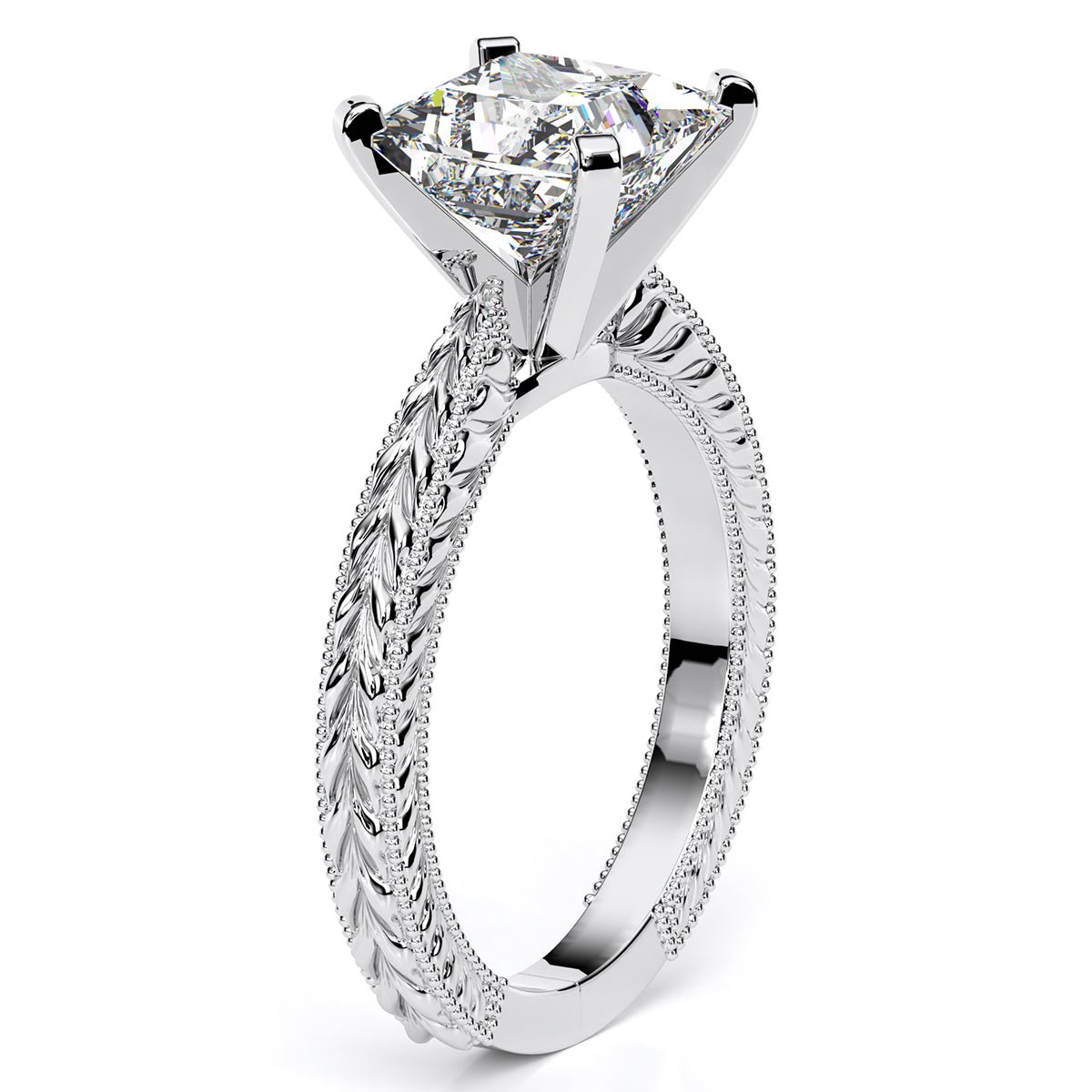 Azalea Princess Moissanite Engagement Ring whitegold