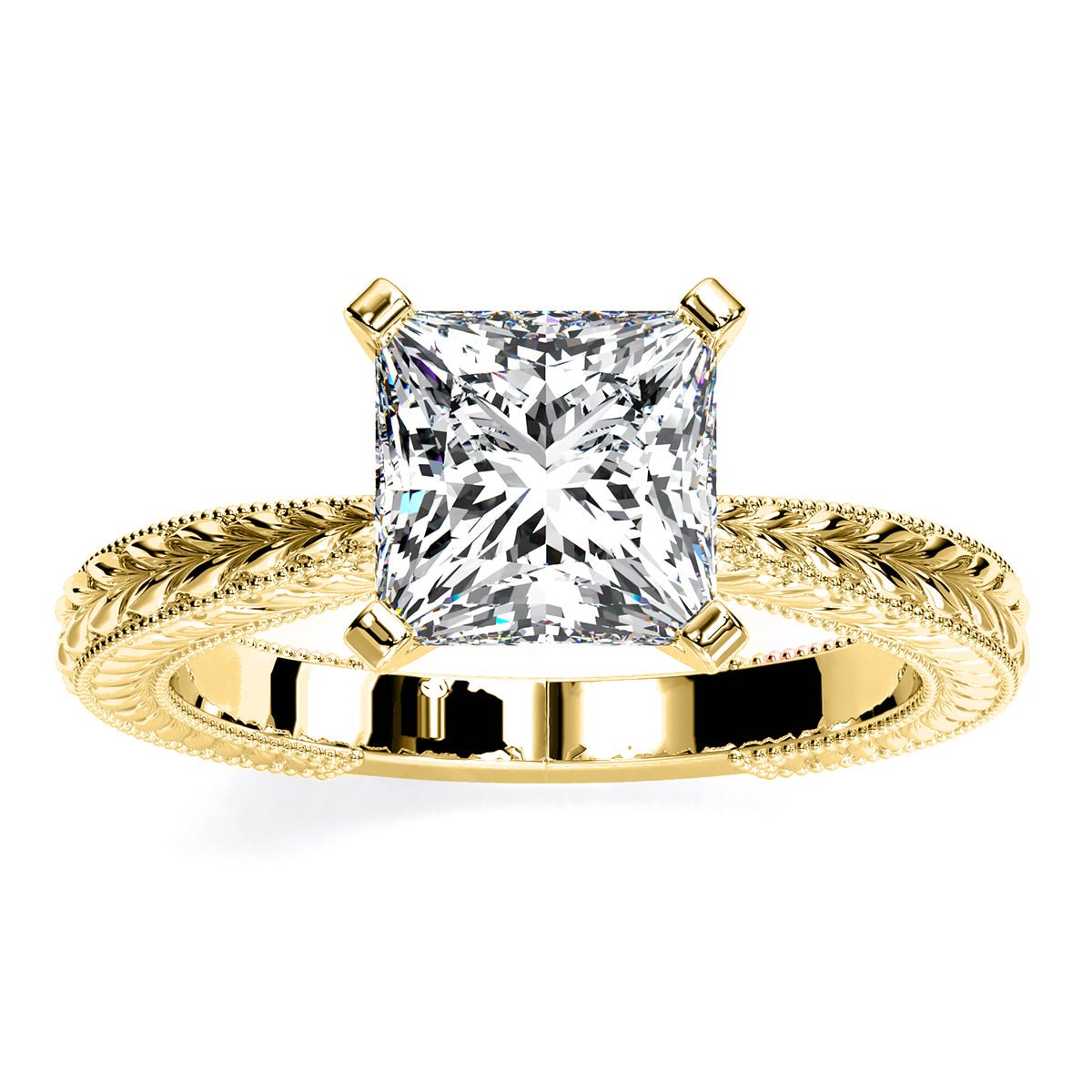 Azalea Princess Moissanite Engagement Ring yellowgold
