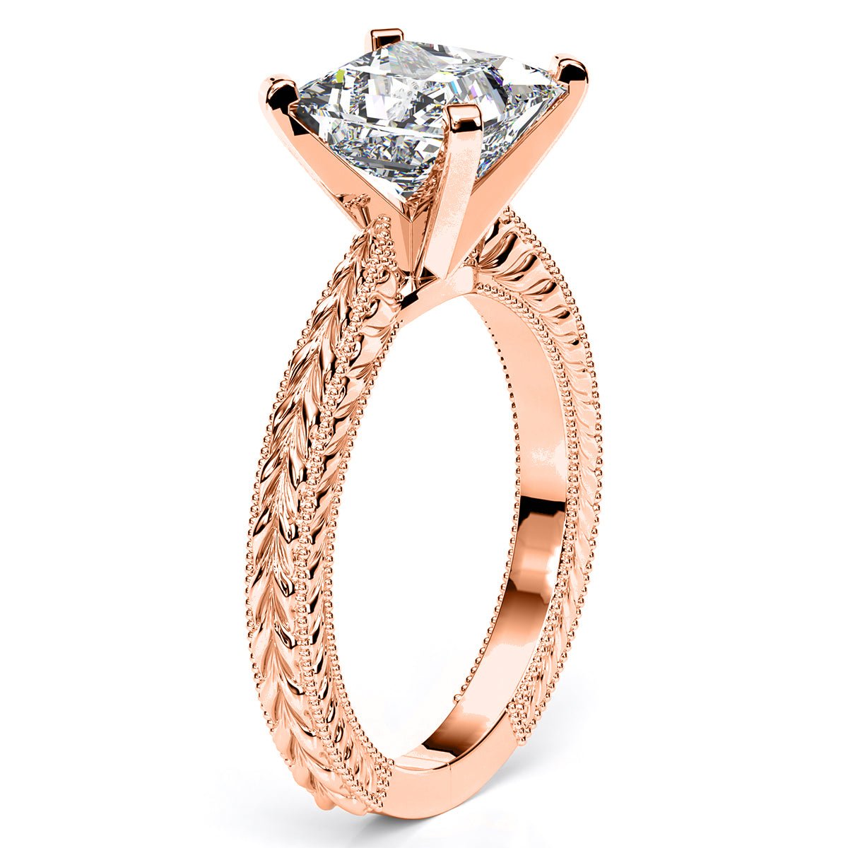 Azalea Princess Moissanite Engagement Ring rosegold