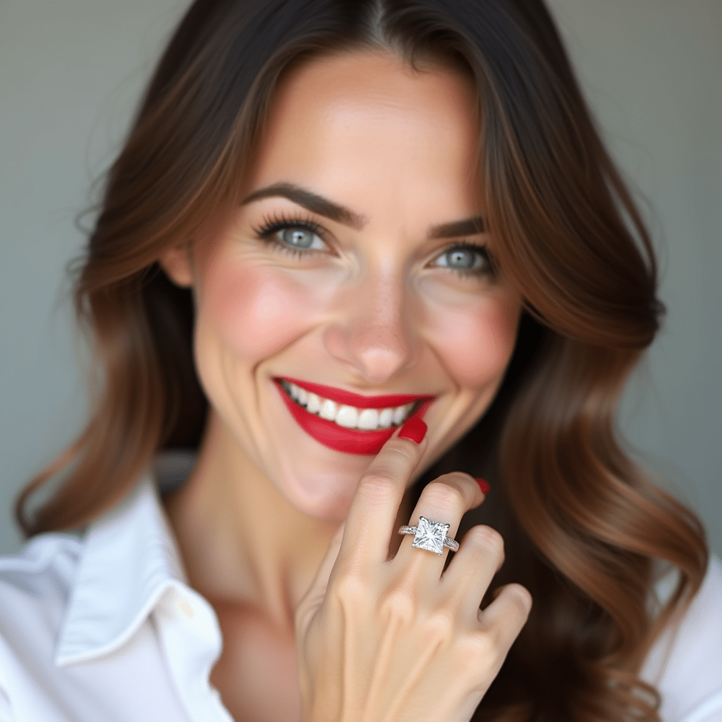 Azalea - Princess Moissanite Engagement Ring - BeverlyDiamonds