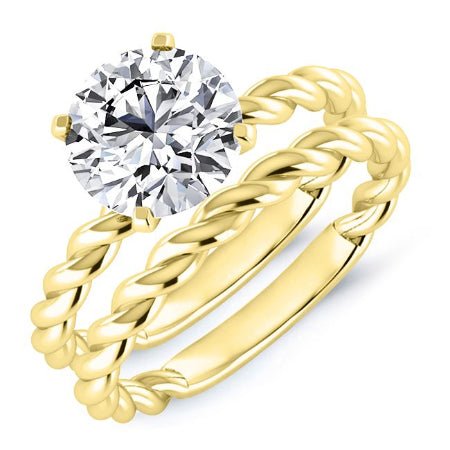 Balsam Round Moissanite Bridal Set yellowgold