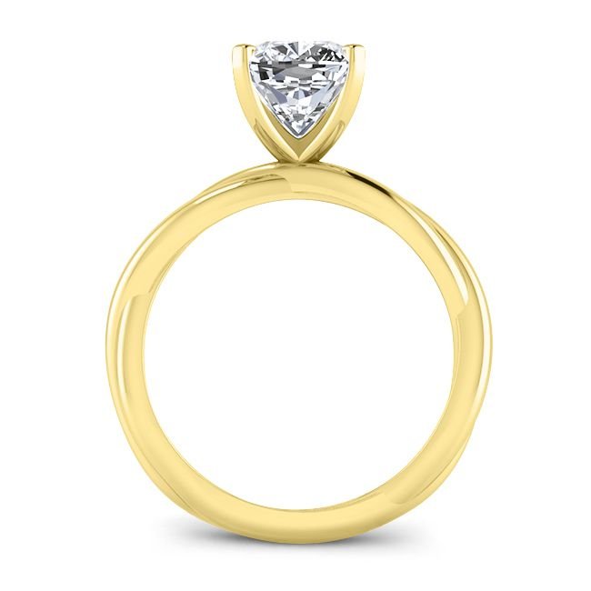 Baneberry Cushion Moissanite Engagement Ring yellowgold