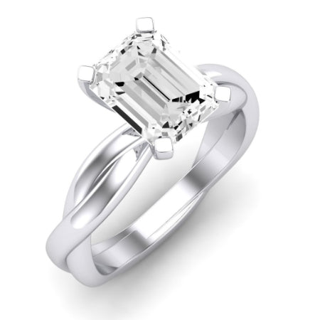 Baneberry Emerald Moissanite Bridal Set whitegold