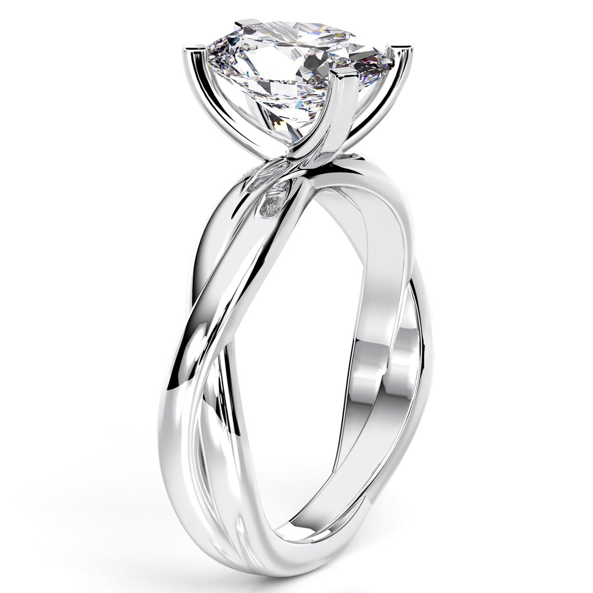 Baneberry Oval Moissanite Engagement Ring whitegold