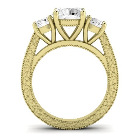 Belladonna Diamond Matching Band Only (does Not Include Engagement Ring) For Ring With Round Center yellowgold