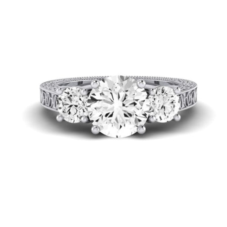 Belladonna Diamond Matching Band Only (does Not Include Engagement Ring) For Ring With Round Center whitegold