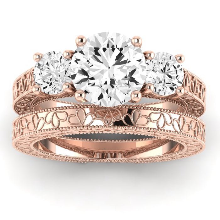Belladonna Diamond Matching Band Only (does Not Include Engagement Ring) For Ring With Round Center rosegold
