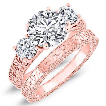 Belladonna Round Moissanite Bridal Set rosegold