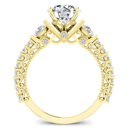 Belle Round Moissanite Bridal Set yellowgold