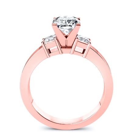 Bellflower Diamond Matching Band Only (engagement Ring Not Included) For Ring With Cushion Center rosegold