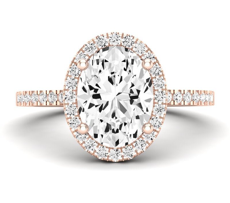 Bergenia Oval Diamond Engagement Ring (Lab Grown Igi Cert) rosegold