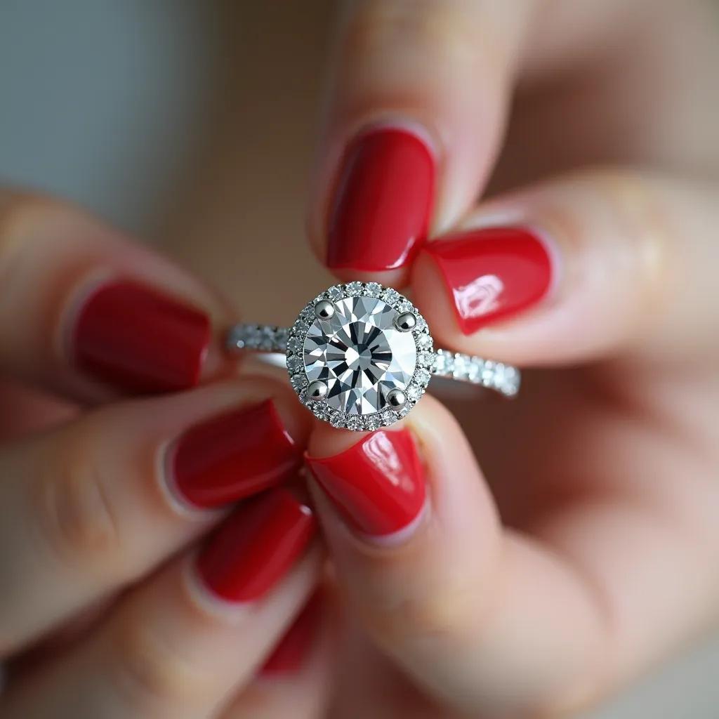 Bergenia - Round Moissanite Engagement Ring - BeverlyDiamonds