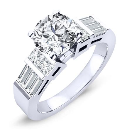 Bluebell Round Moissanite Bridal Set whitegold