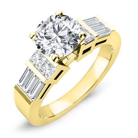 Bluebell Round Moissanite Bridal Set yellowgold