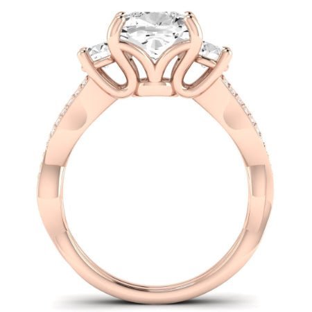 Bottlebrush Diamond Matching Band for Cushion Center (Band Only. Engagement Ring Not Included) - BeverlyDiamonds