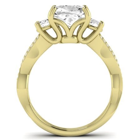 Bottlebrush Diamond Matching Band for Cushion Center (Band Only. Engagement Ring Not Included) - BeverlyDiamonds